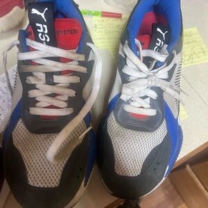 Puma RS-X3 Red, Blue, and Gray Sneakers